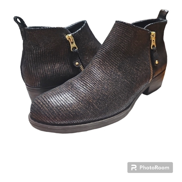 Eric Michael Shoes - Eric Michael London Chocolate  Lizard Leather Booties Size EU 38 US 8